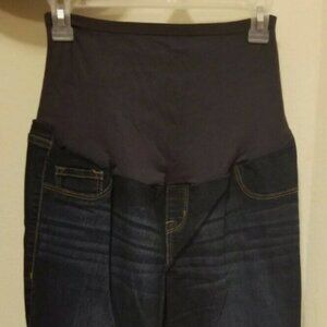 Old Navy Maternity full panel Rockstar dark wash skinny jeans 10 Long